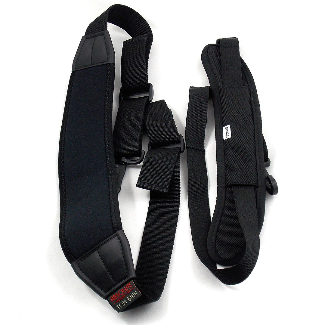 Left to Right: The Tom Bihn Absolute Shoulder Strap and the strap that came packaged with the Bolstr.