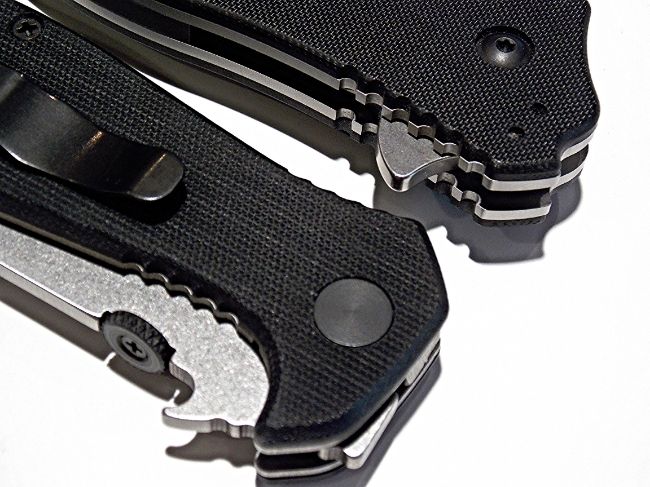 Zero Tolerance 0350 Scales (top), Emerson CQC-15 Scales (bottom)