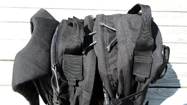 Top View - 5.11 RUSH 12 (left), Camelbak HAWG (right)