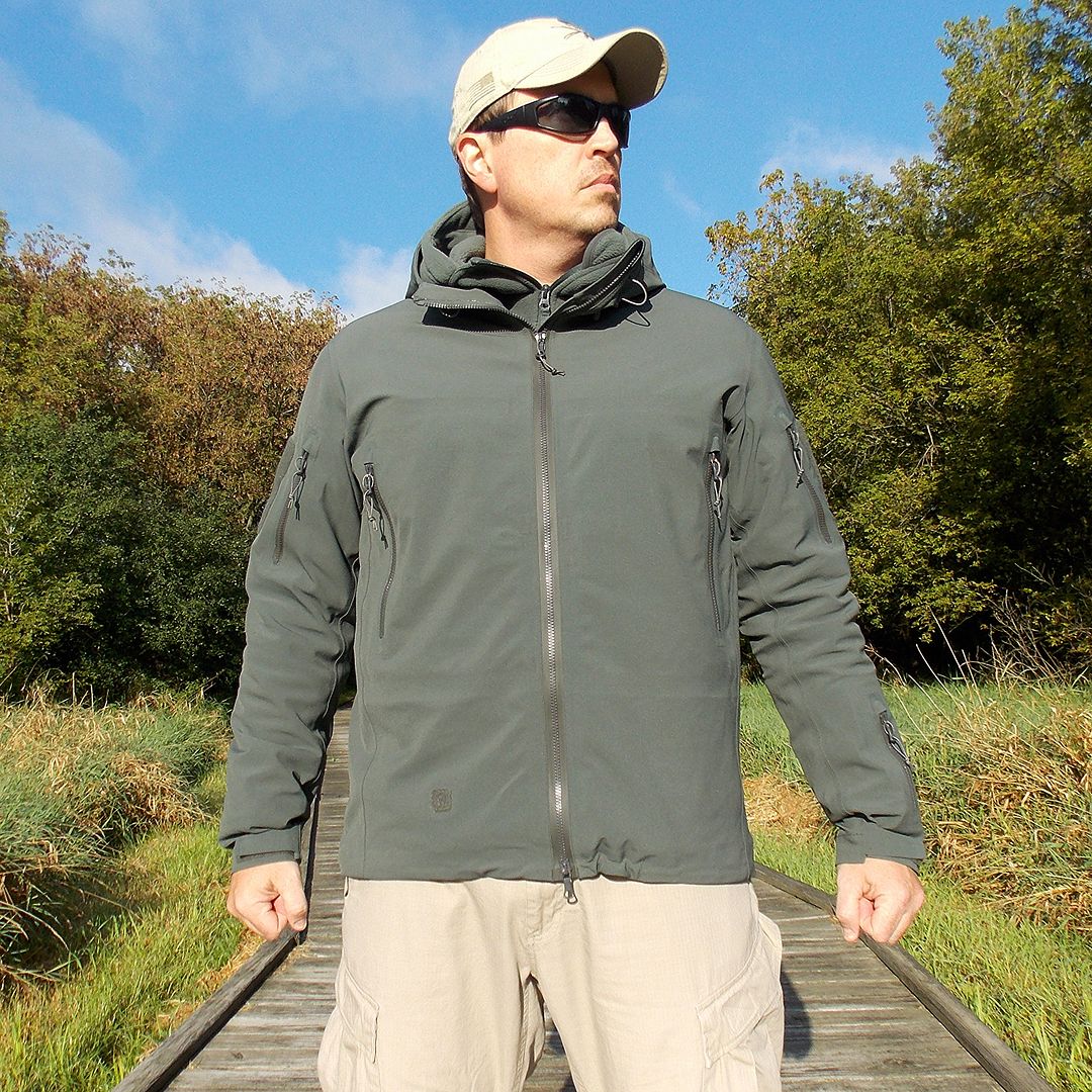 The author wearing the Triple Aught Design Stealth Hoodie LT