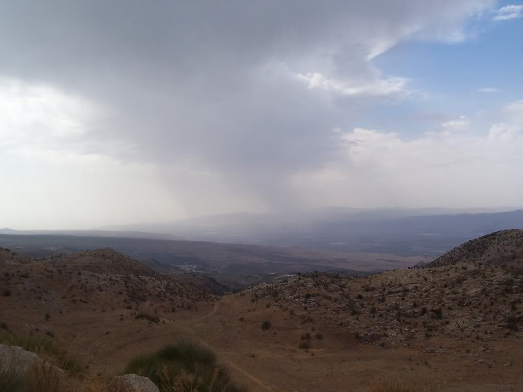 Mt. Hermon area - rainshower in Jordan River valley Pictures, Images and Photos