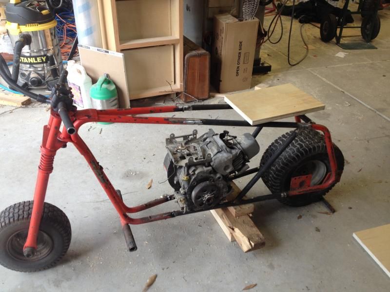 Stretch frame salvage. 1st mini bike build