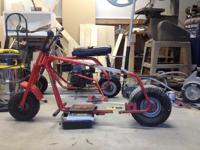 stretched mini bike frame