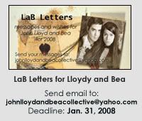 LaB Letters for John Lloyd and Bea