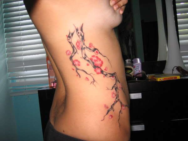 cherry blossom tree tattoos. cherry tree tattoos designs.