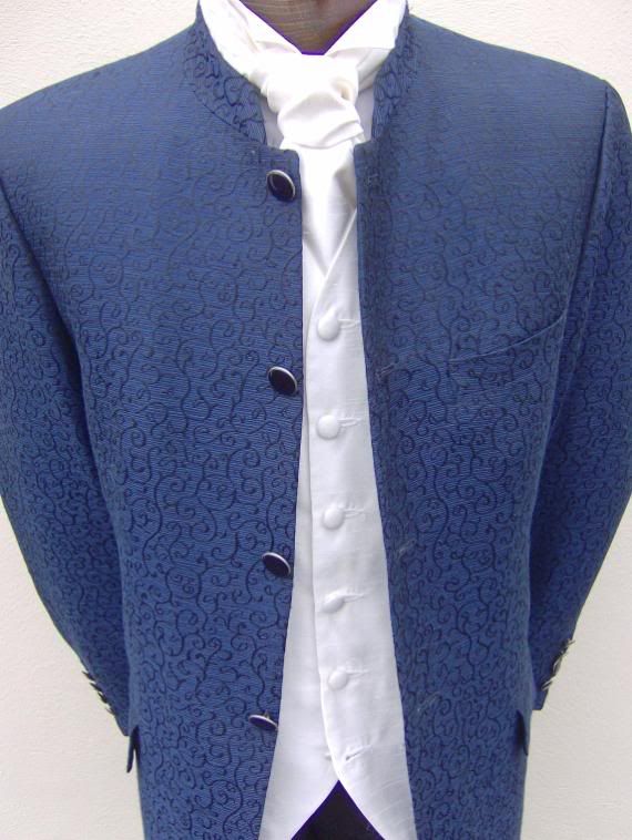 MENS NAVY BLUE NEHRU SWIRL WEDDING DRESS SUIT JACKET JACKETS SIZE 40 46 48 " eBay