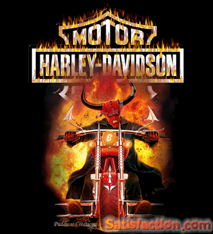 PYM Harley Back Tattoo Devil Biker Flames - Harley Davidson Layout
