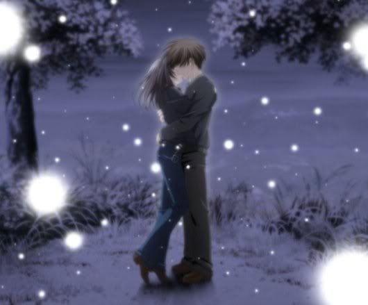 animeCoupleKissWinter.jpg winter kiss image by AwakeningDawn