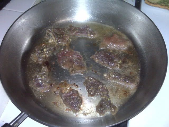 frying beef