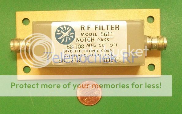 RF FM band notch band reject filter, 88   108 MHz, data  
