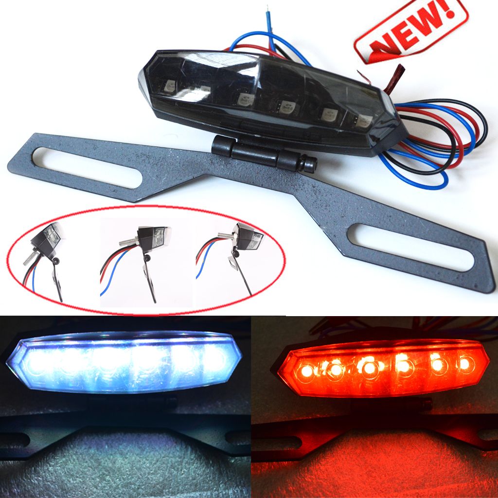 Motorcycle ATV License Plate Holder LED Tail Rear Brake Bracket ... Motorcycle ATV License Plate Holder LED Tail Rear Brake Bracket ...