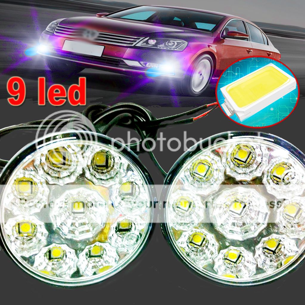2X 9 LED Daytime Running driving Light DRL Car Fog lights Bright Easy install