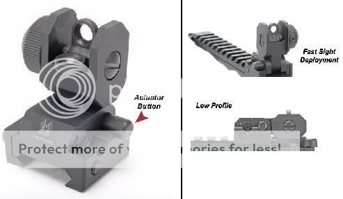 GG&G 1005SA SPRING ACTUATED Rear Flip Up Iron Sight GGG  