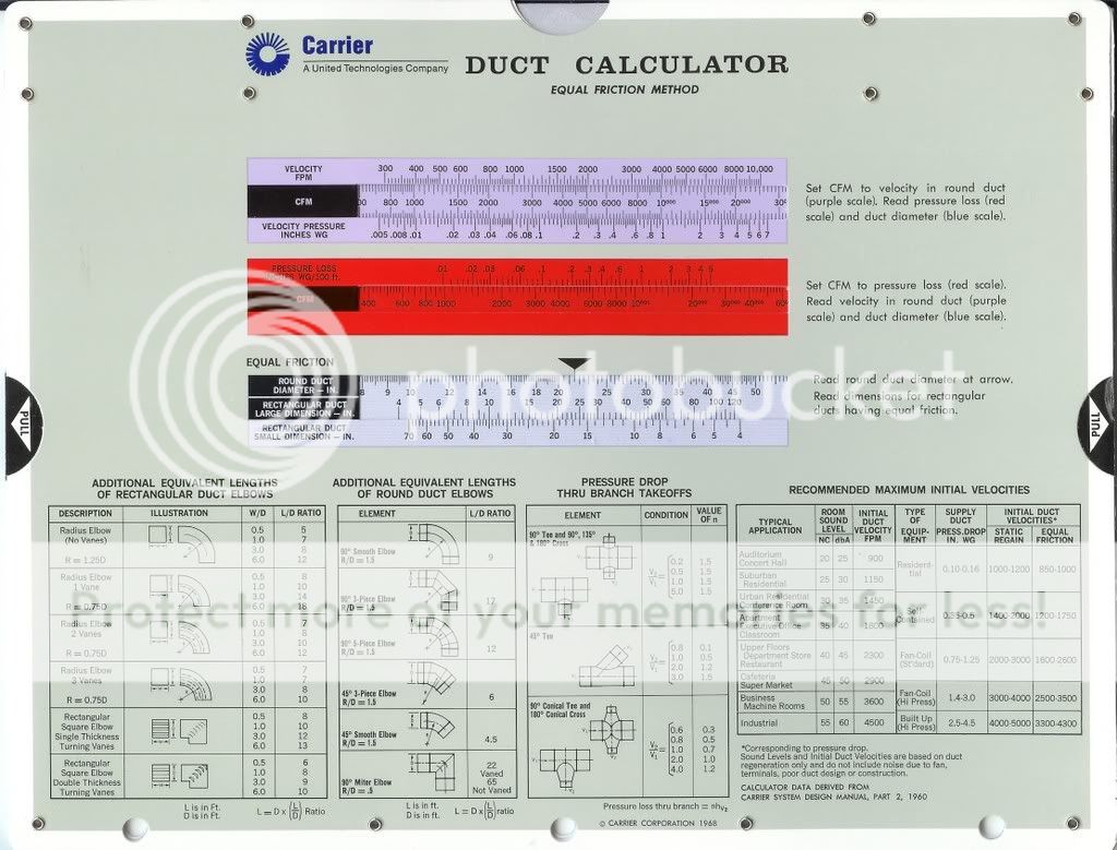 Duct Calculator The Ultimate Duct Sizing Slide Chart  