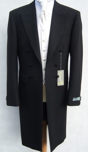 NEW MENS BLACK WEDDING FROCK COAT FROCKCOAT DRESS SUIT JACKET 40 42 44 