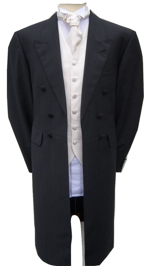 MENS CHARCOAL GREY WEDDING FROCKCOAT FROCK COAT LONG JACKET 36 38 40 42 ...