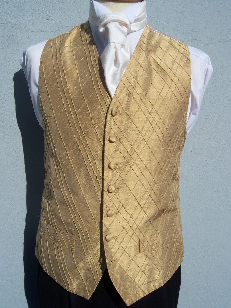 MENS BOYS DESIGNER GOLD SILK WEDDING DRESS SUIT WAISTCOAT 34 36 38 40 ...