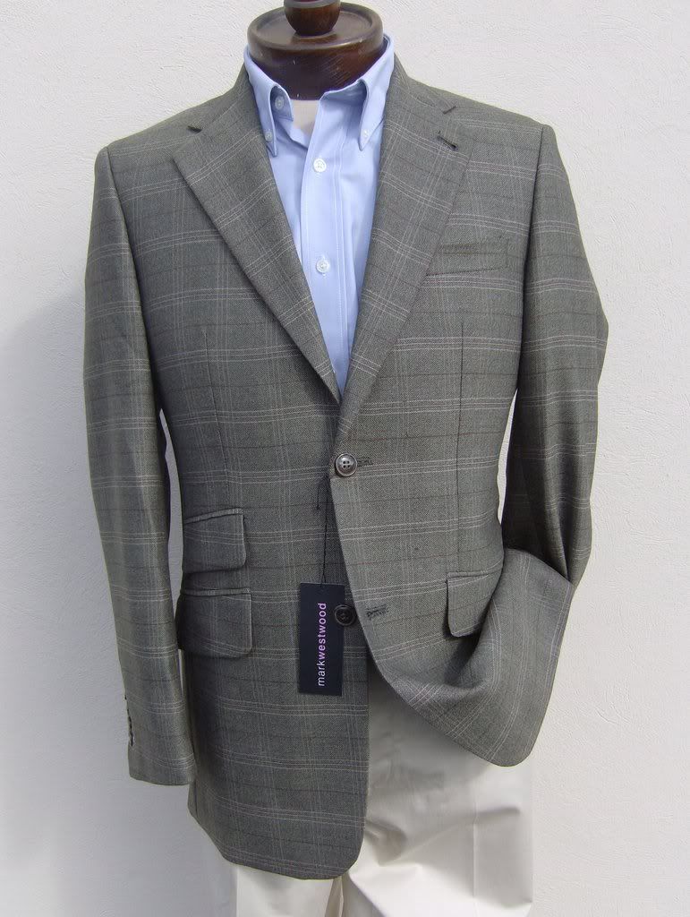 MENS NEW MARK WESTWOOD BROWN WOOL CHECK BLAZER JACKET SIZE SMALL 38 ...