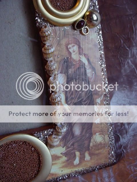 Pre Raphaelite Hand Crafted Jewelry Collage Art Photo Prop Frame 