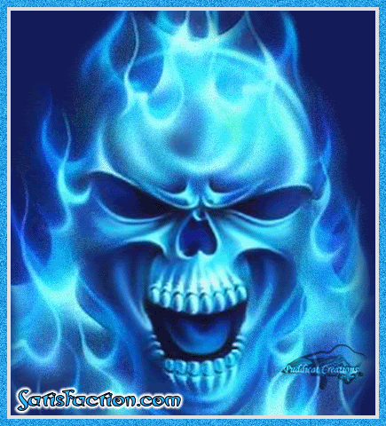 Blue Skulls of fire banner